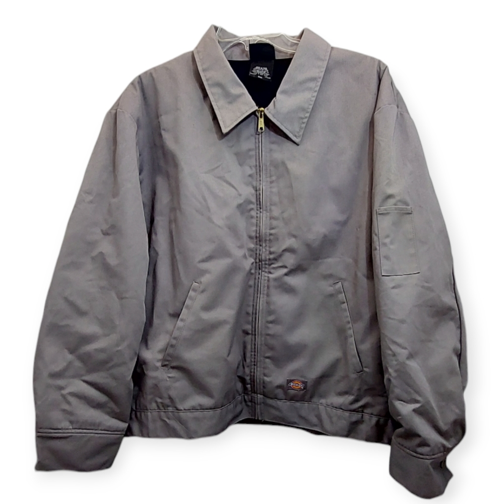 Dickies Mens Jacket 3X Gray Work Full Zip Up Jacket